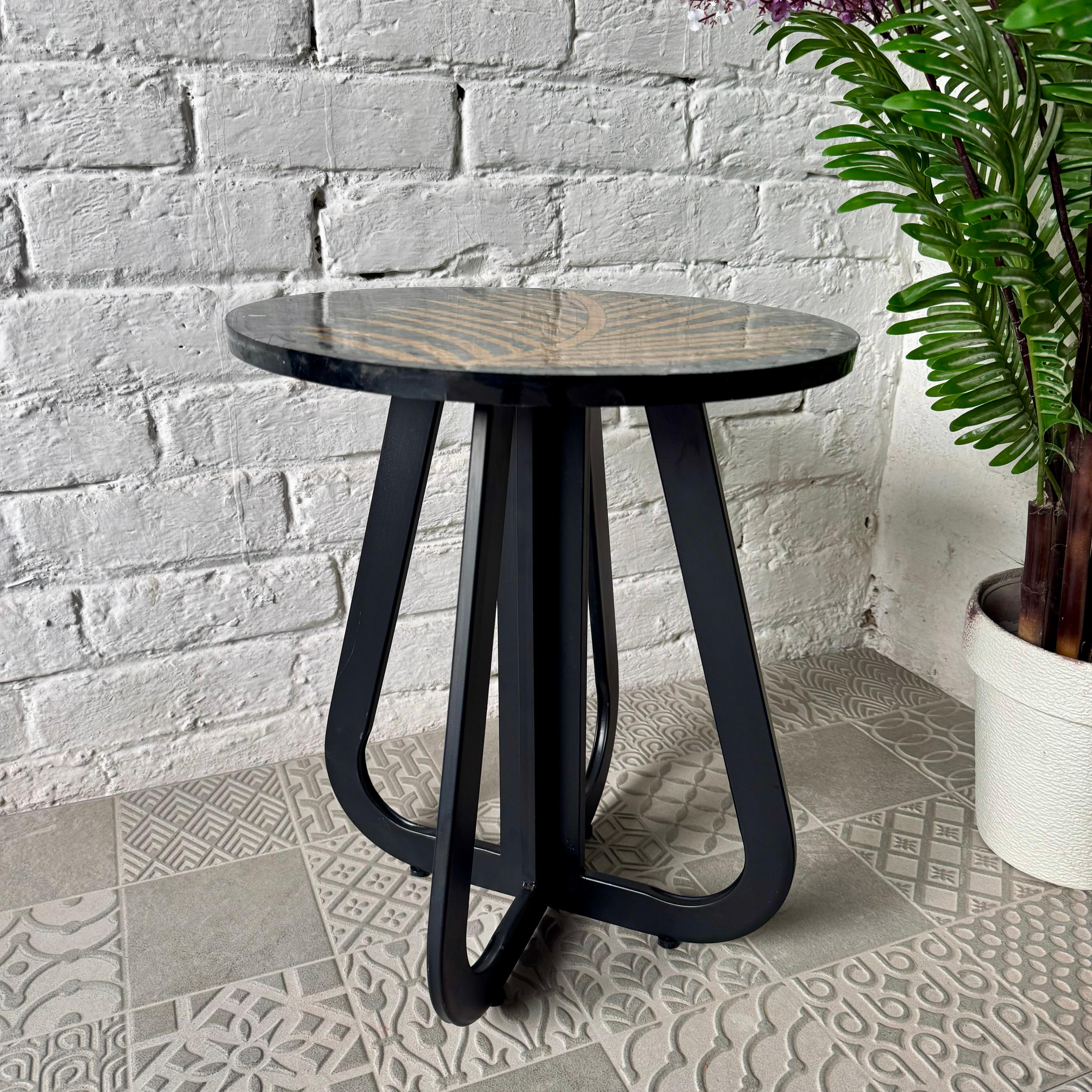 Black Tea Leaf Stone Coffee Table